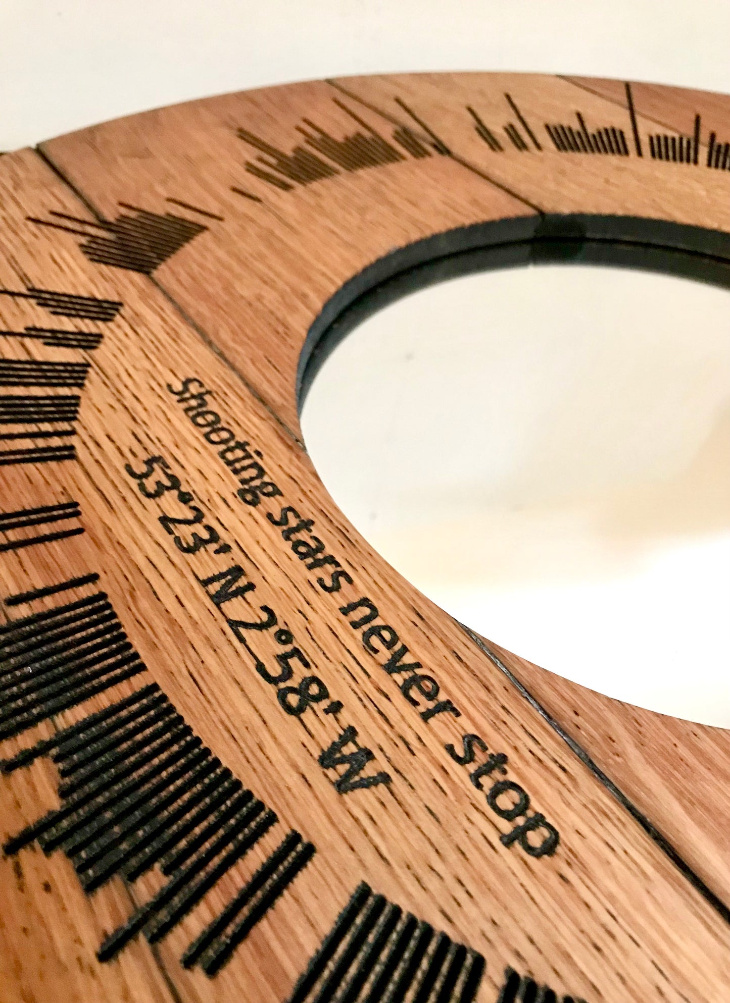 Personalized fitness wall art made from reclaimed oak whisky barrel lids. Transform your workout data into a sustainable piece of home decor that highlights your personal fitness journey