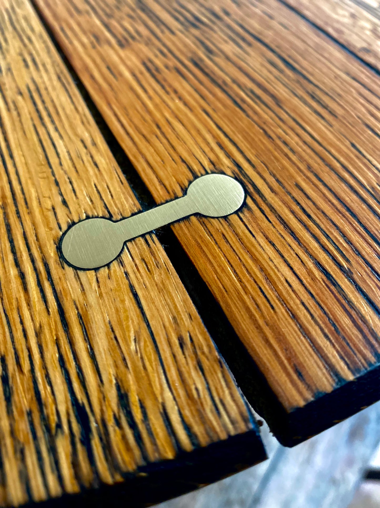 Modern rustic mid-century coffee or side table with traditional joinery and natural grain surface texture