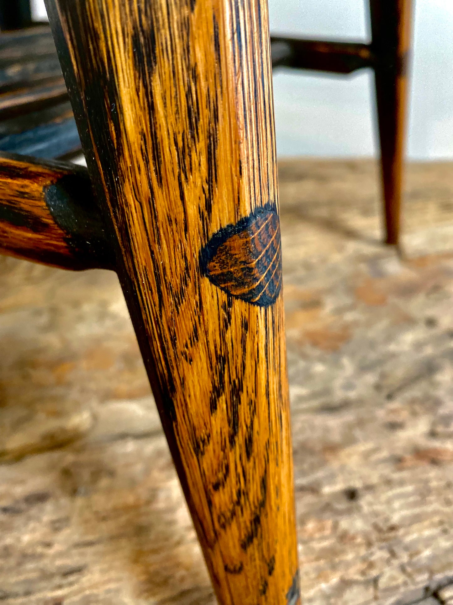 Modern rustic mid-century coffee or side table with traditional joinery and natural grain surface texture and pattina