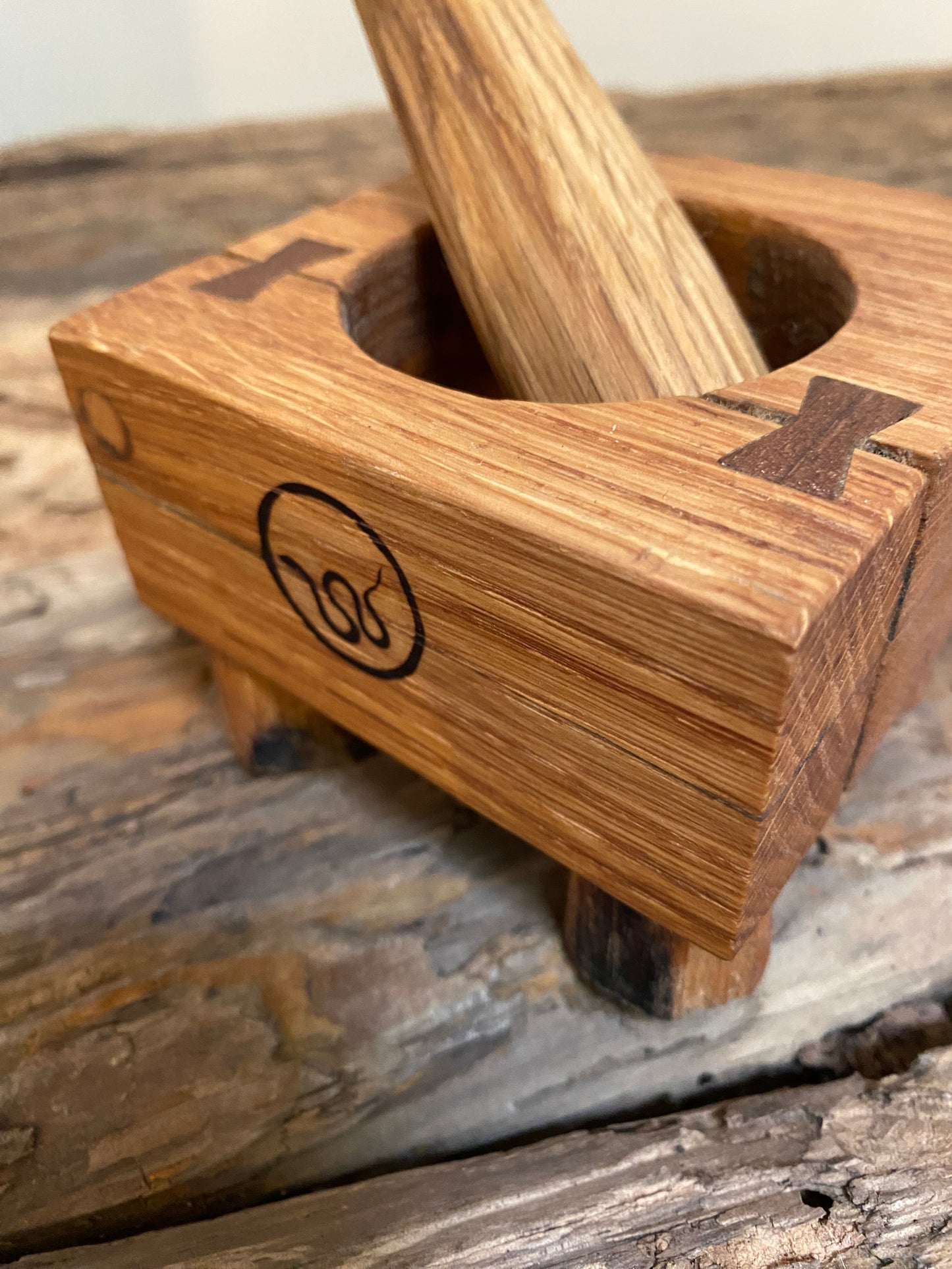 Rustic Wooden Salt and Pepper Pestle and Mortar Grinder