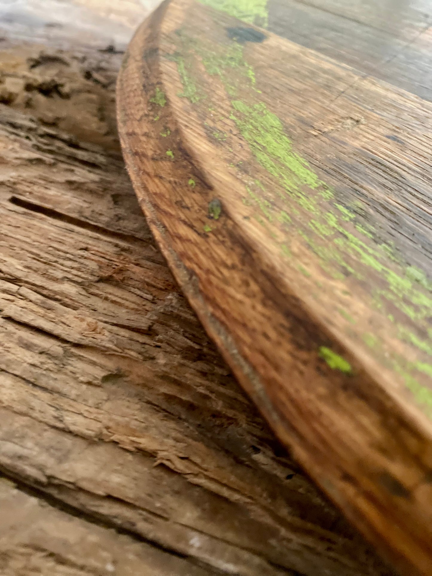 Vintage Whisky Barrel Lid Wall Mirror