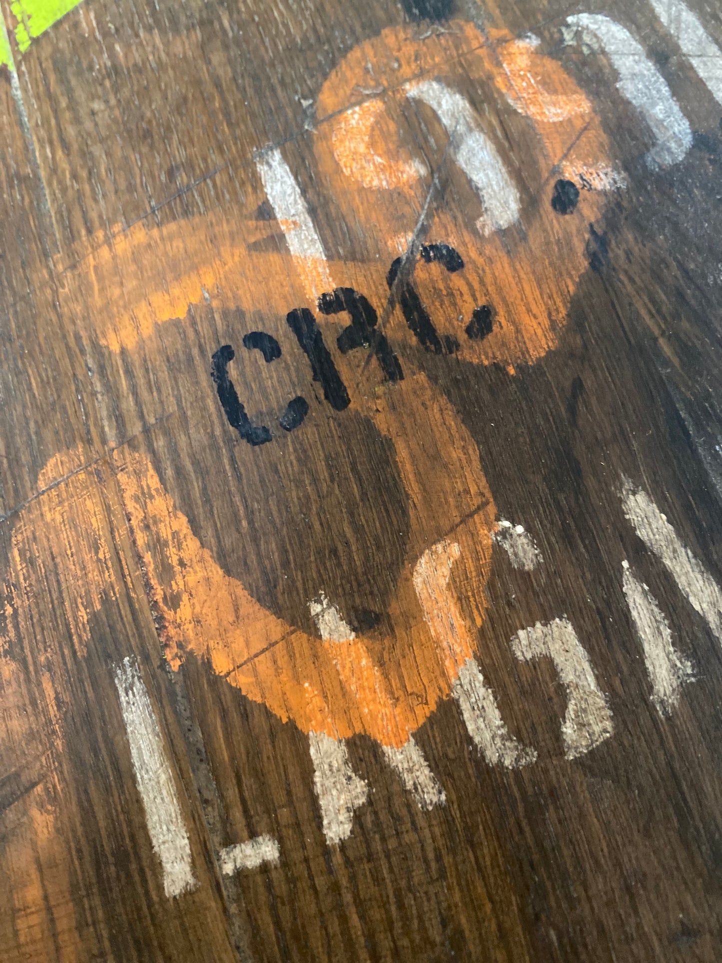 Vintage Whisky Barrel Lid Wall Mirror