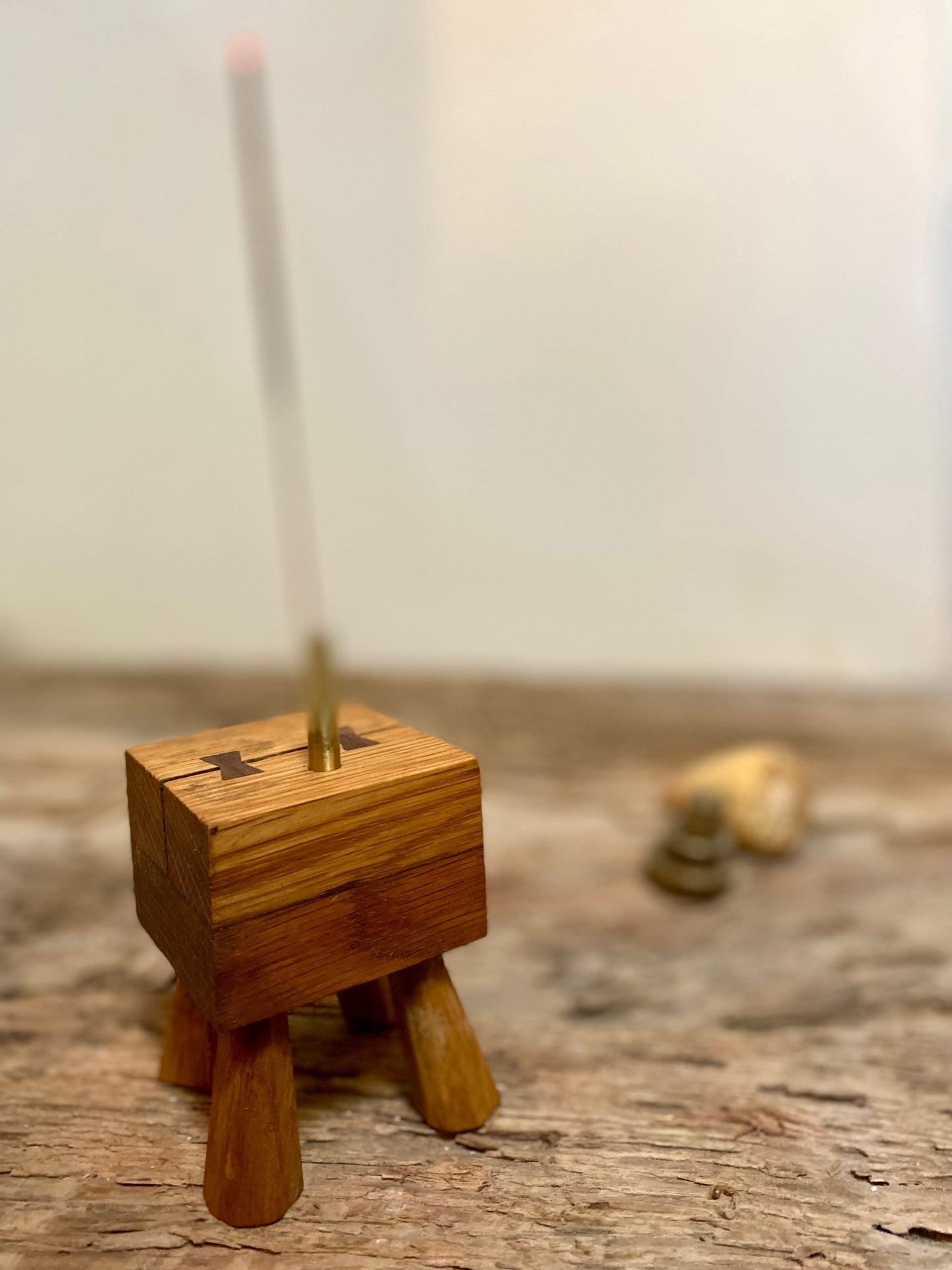 Rustic Wooden Incense Stick Holder