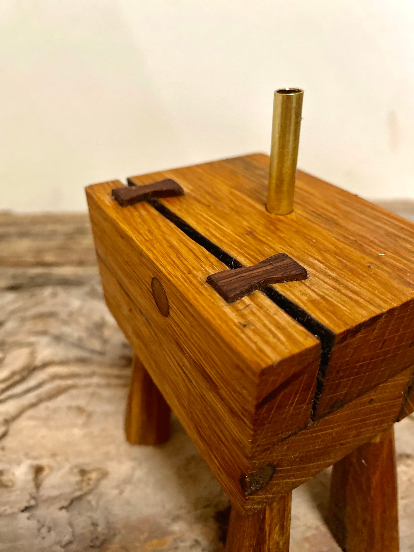 Rustic Wooden Incense Stick Holder