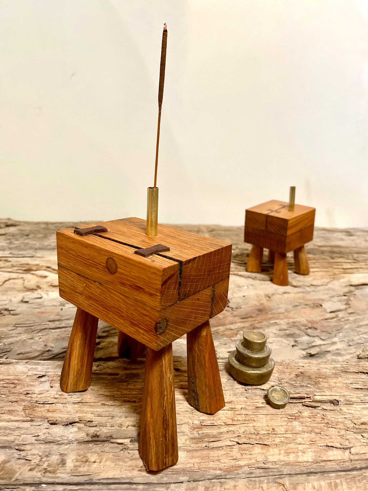 Rustic Wooden Incense Stick Holder