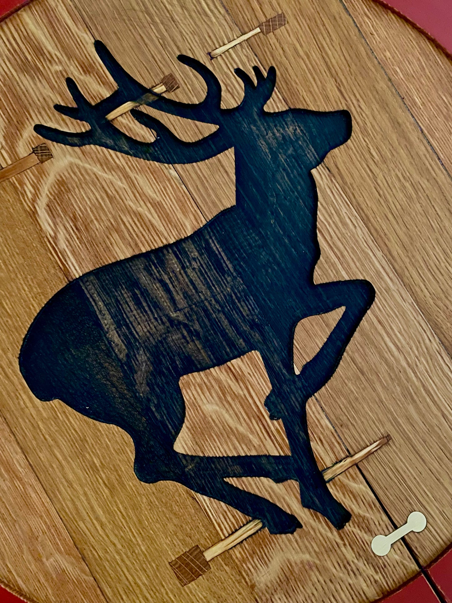 Rustic Oak Wall Art Road Sign - Stag