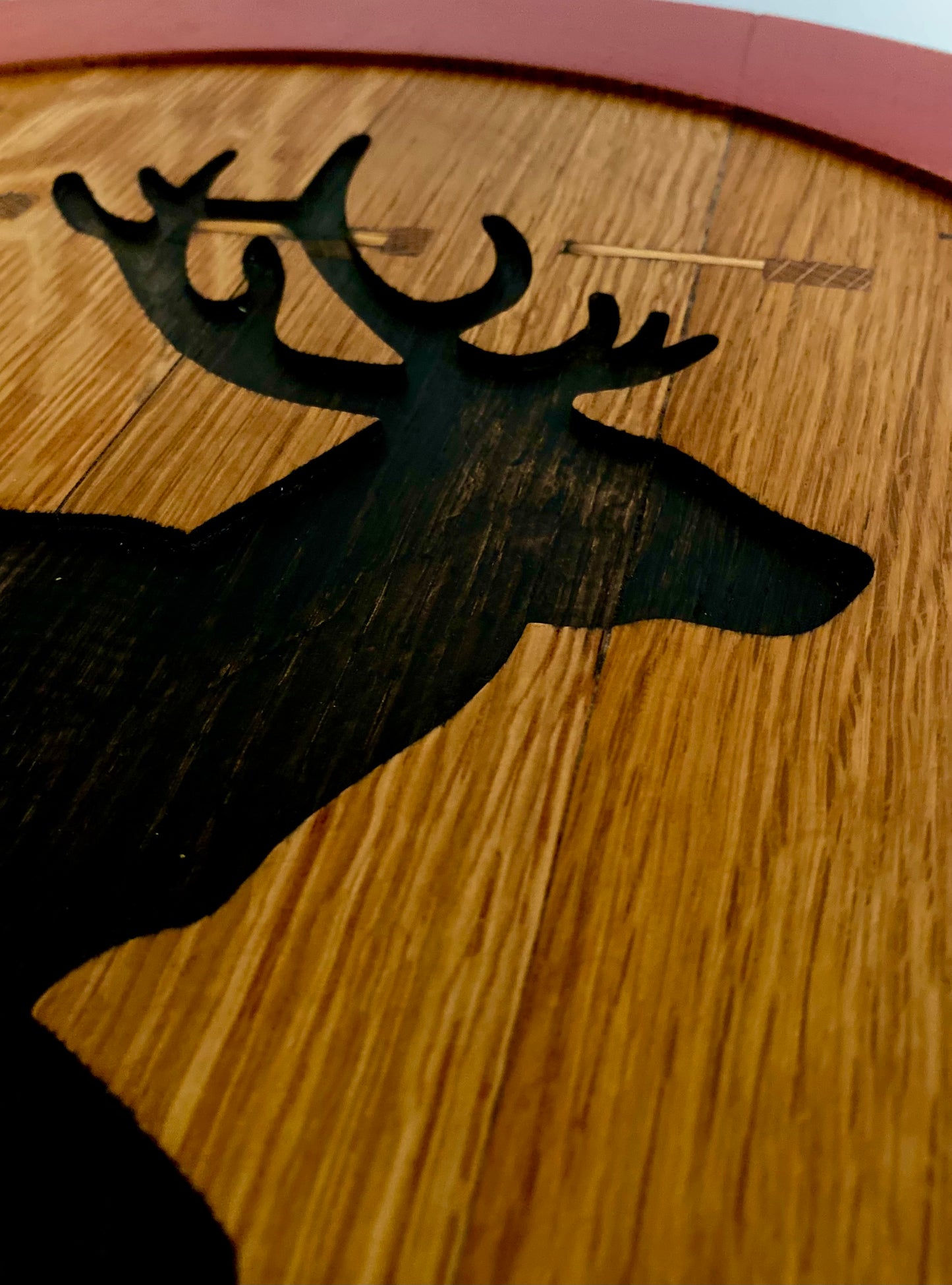 Rustic Oak Wall Art Road Sign - Stag