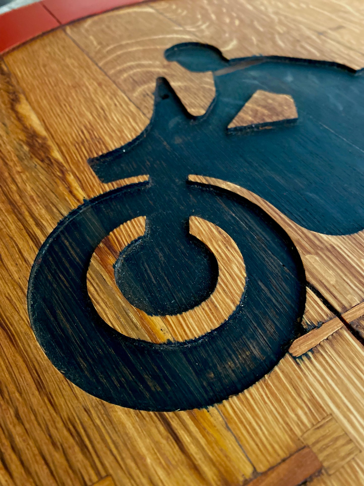 Rustic Oak Wall Art Road Sign - Motorbike