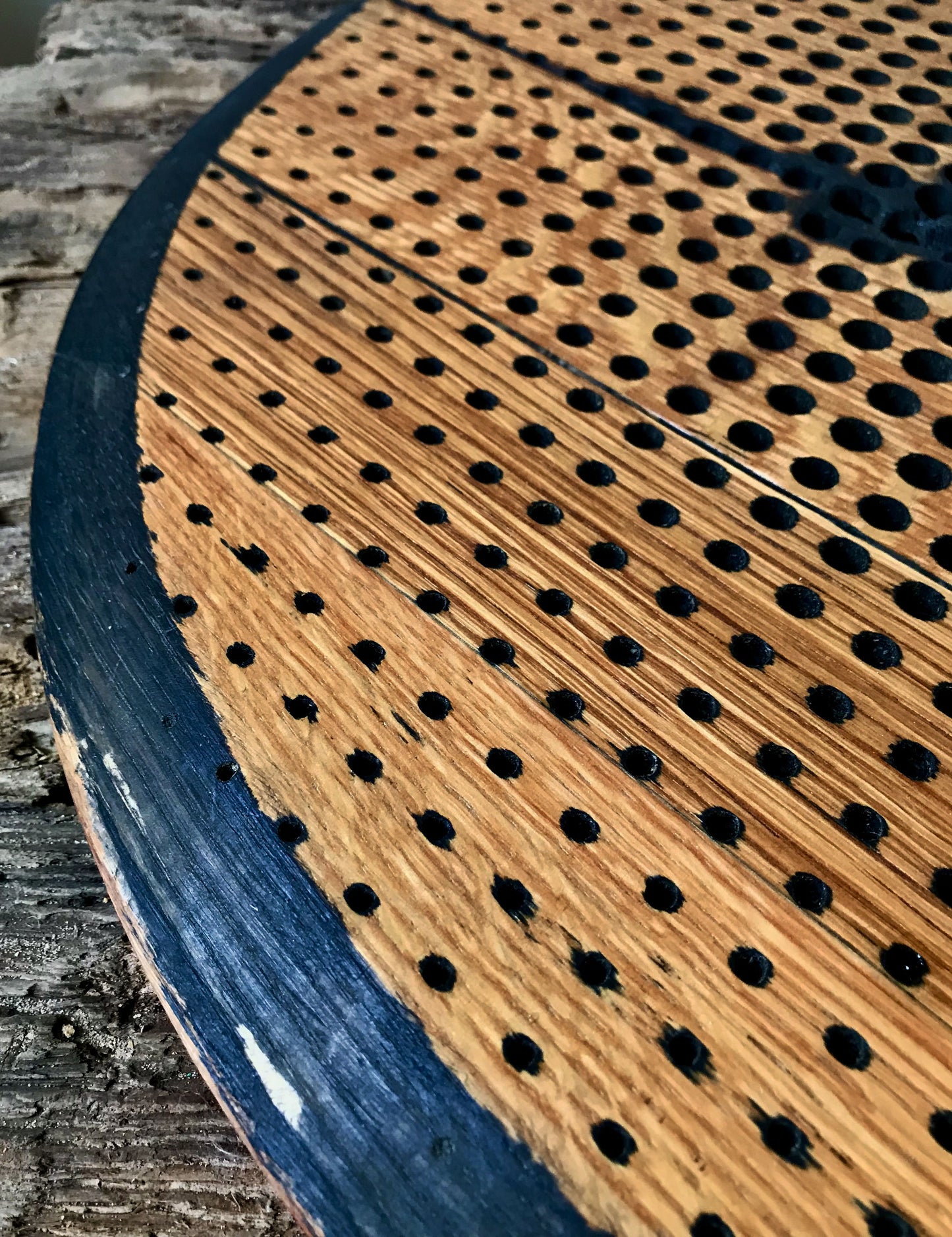 Rustic Charred Geometric Wall Mirror