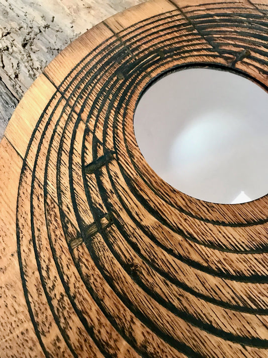 Large Rustic Oak Living Room Wall Mirror