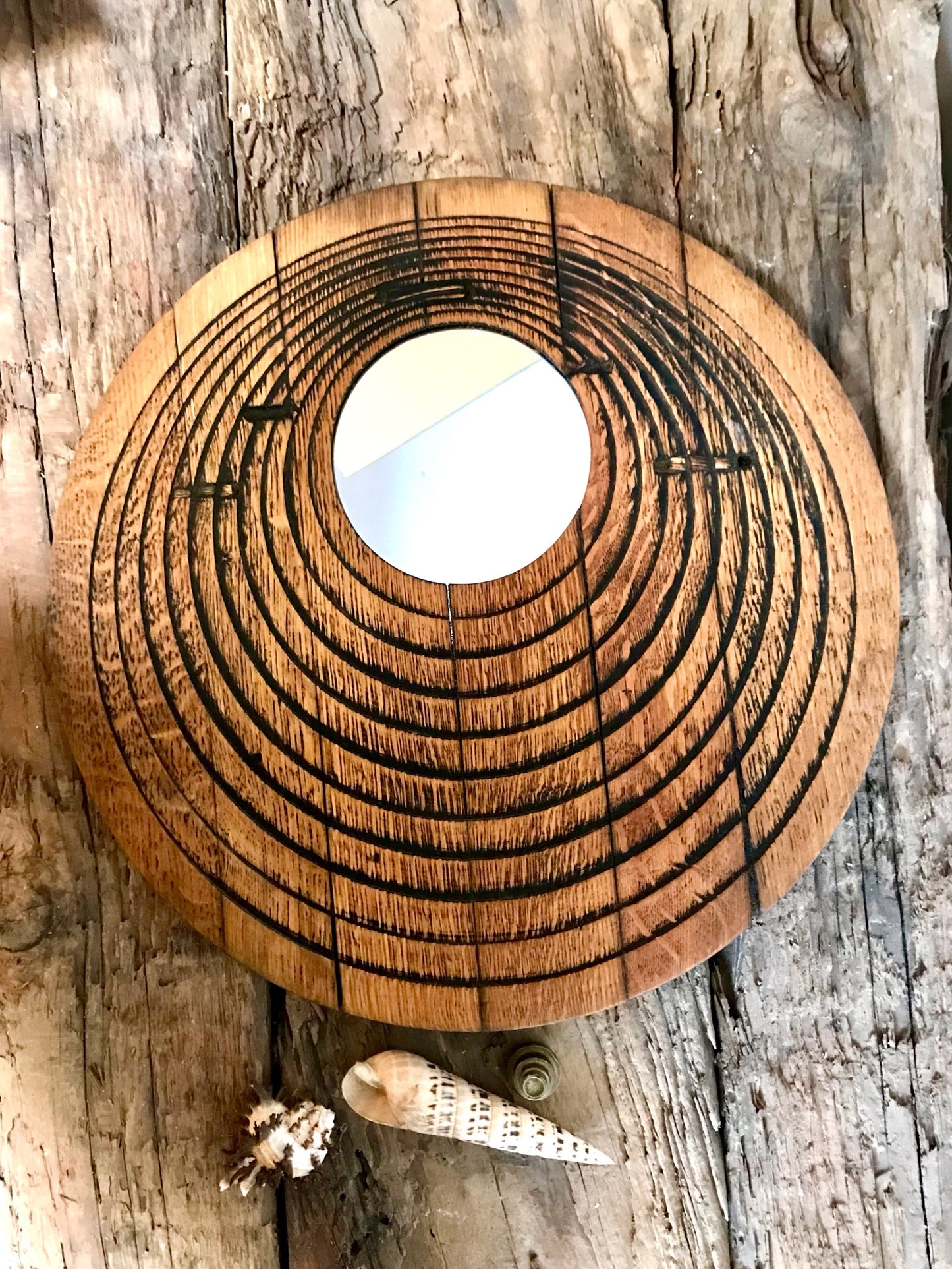 Large Rustic Oak Living Room Wall Mirror