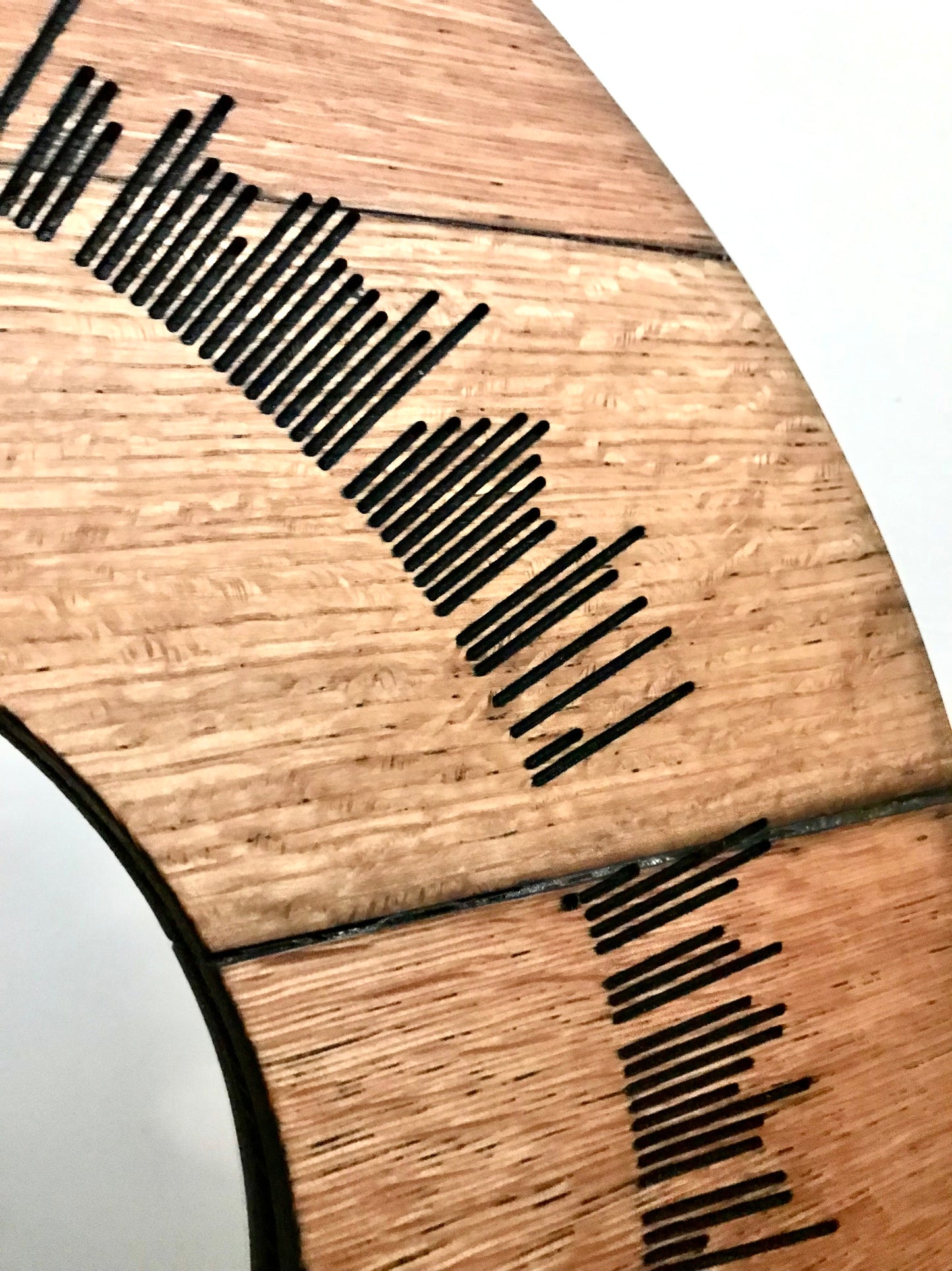 Eco-friendly, custom oak wall art created from reclaimed whisky barrel oak. Each piece uniquely reflects your fitness data, turning digital achievements into tangible, rustic home decor.