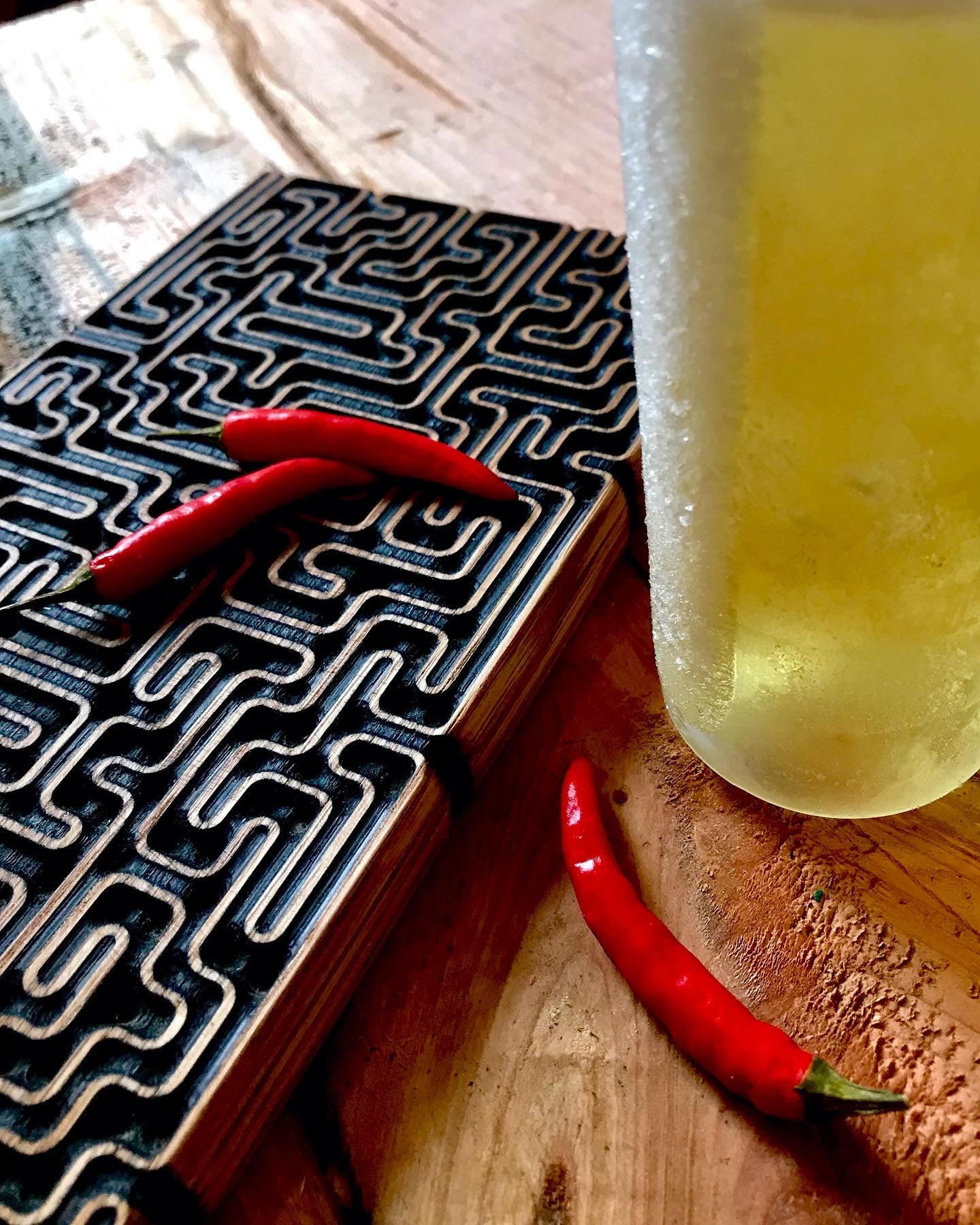 AI-Designed Mindfulness Labyrinth Maze oak serving tray