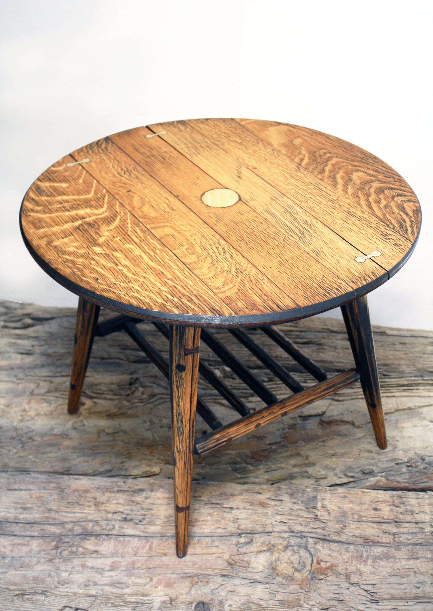 Mid-Century Rustic Oak Coffee Table