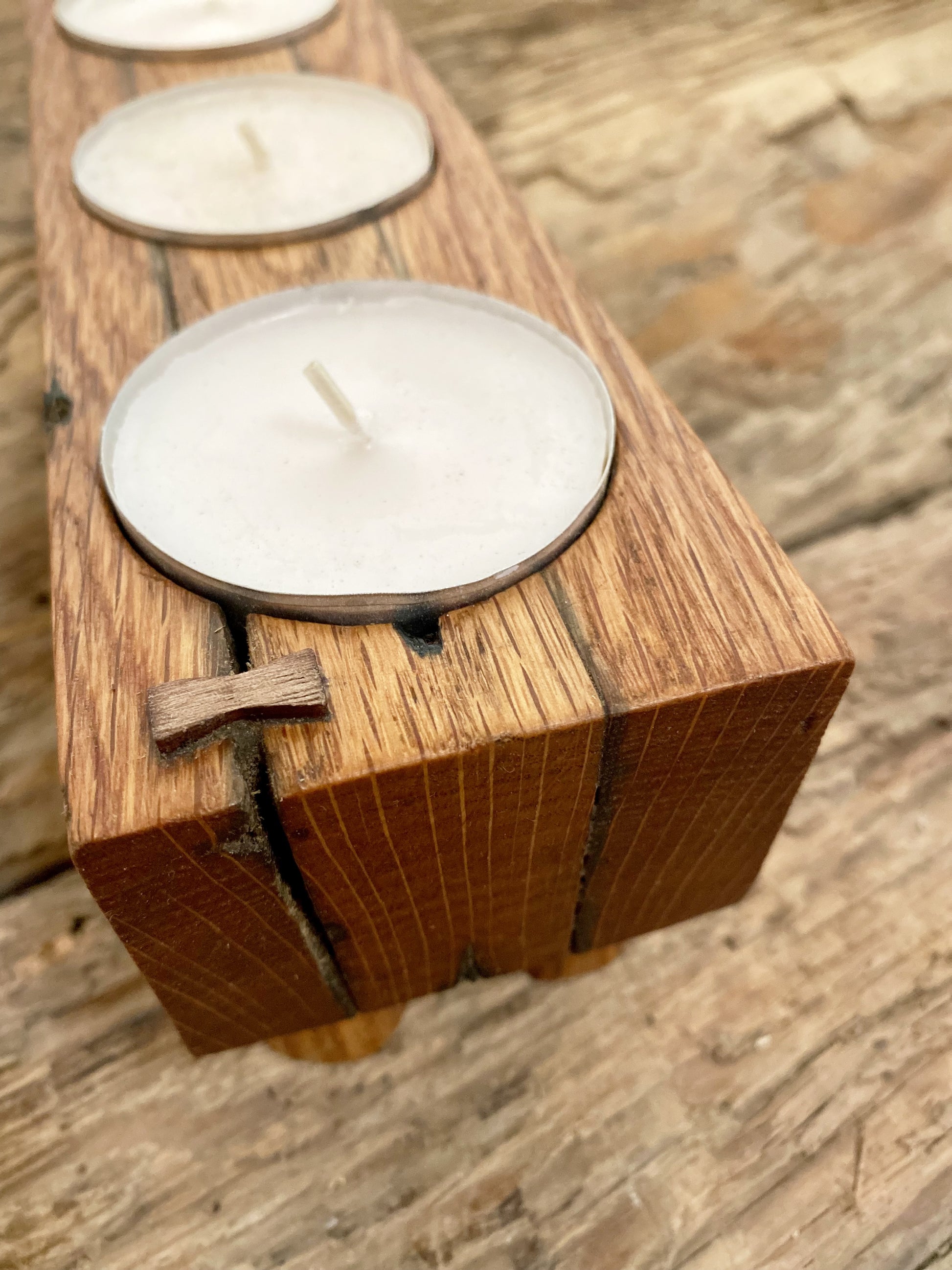 Centre piece tealight candle holder with engraved poem my George MacDonald