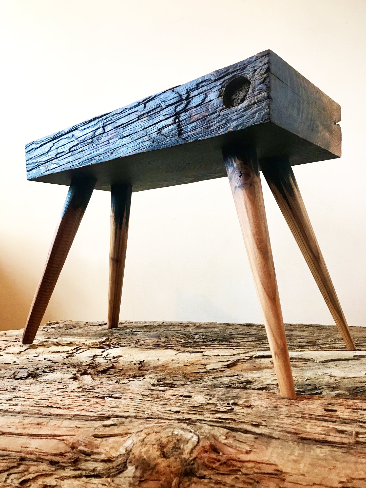 Vernacular style coffee table with a modern rustic style