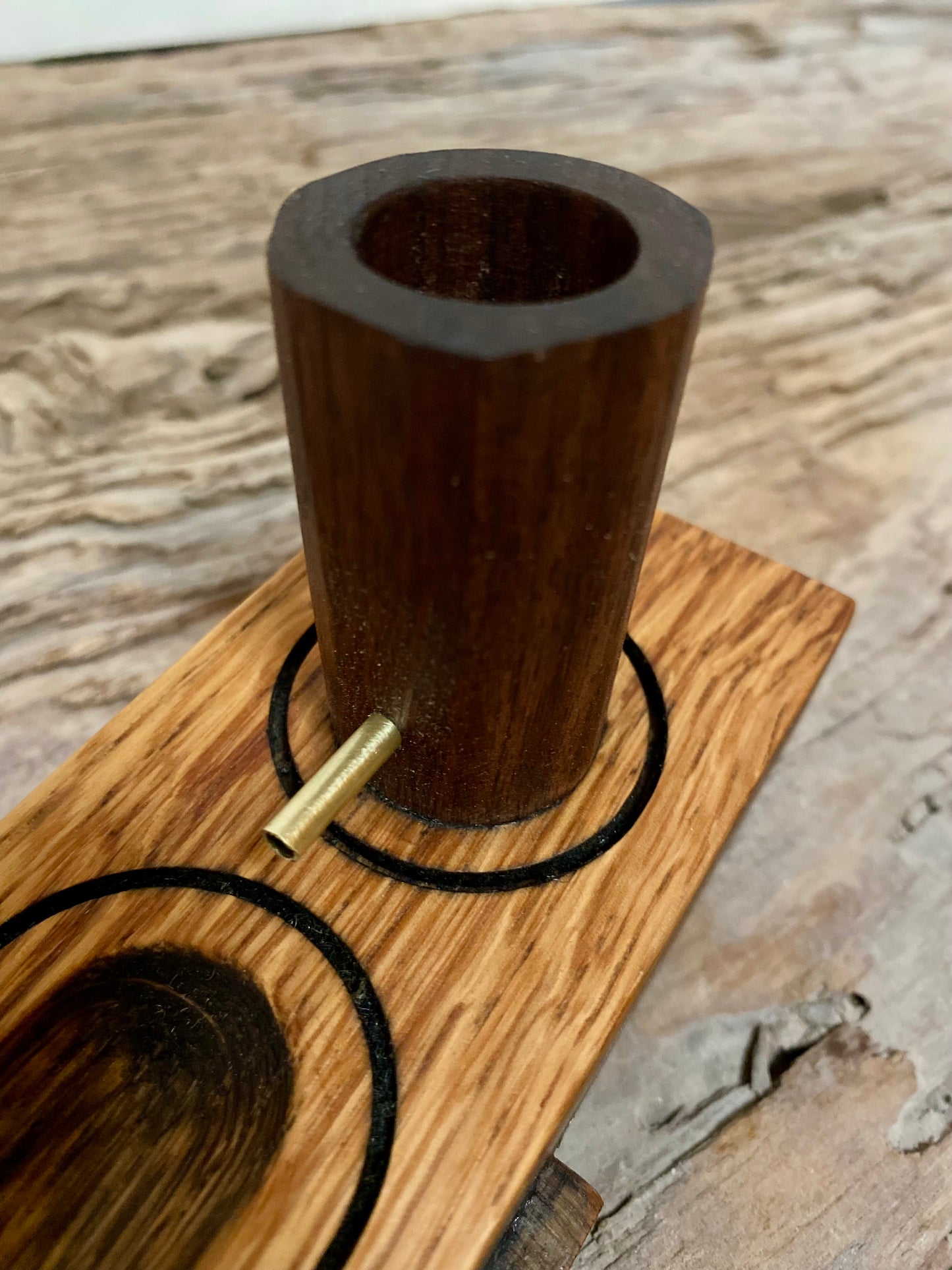 Rustic Oak Incense Stick Holder