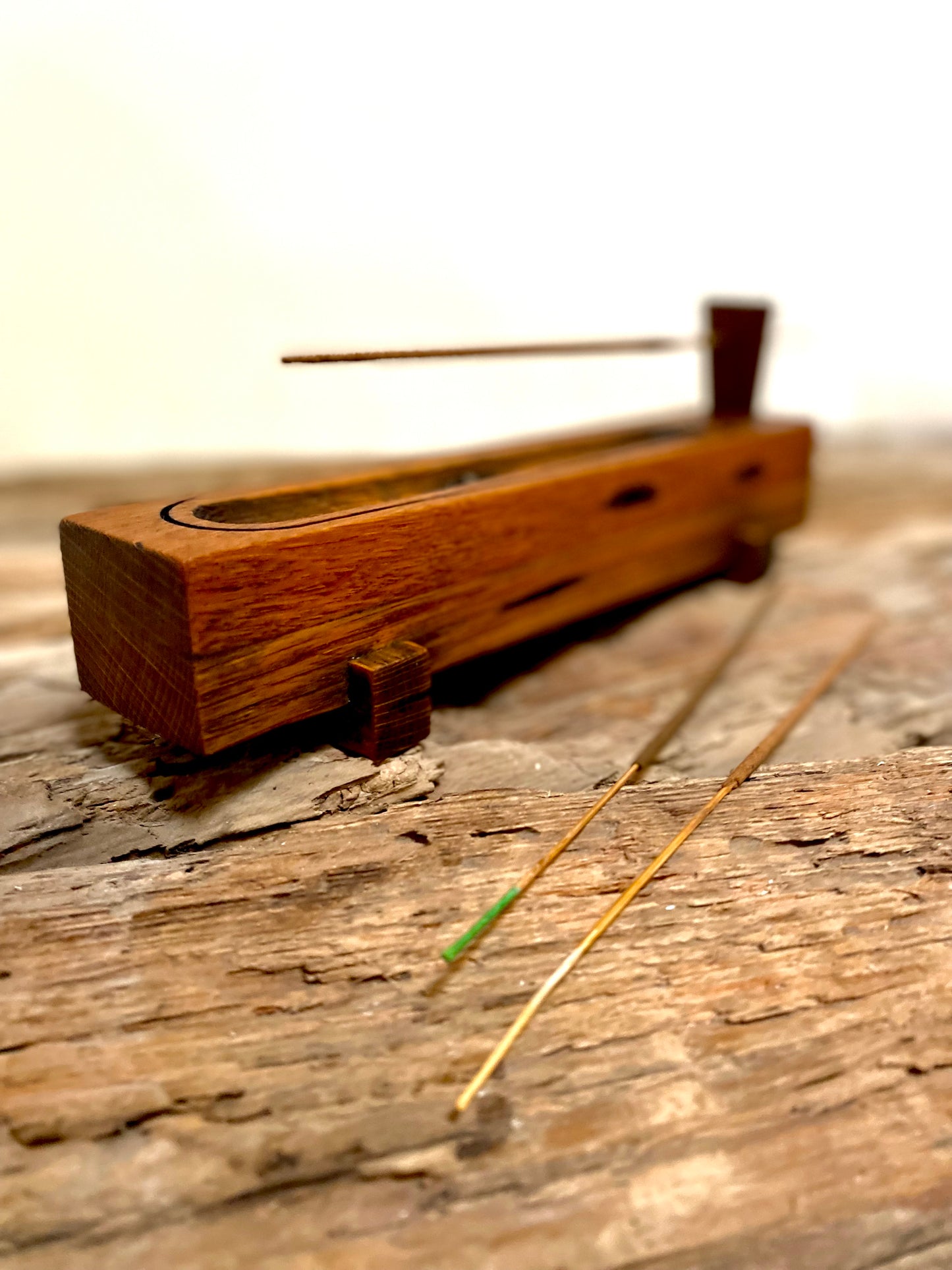 Rustic Oak Incense Stick Holder