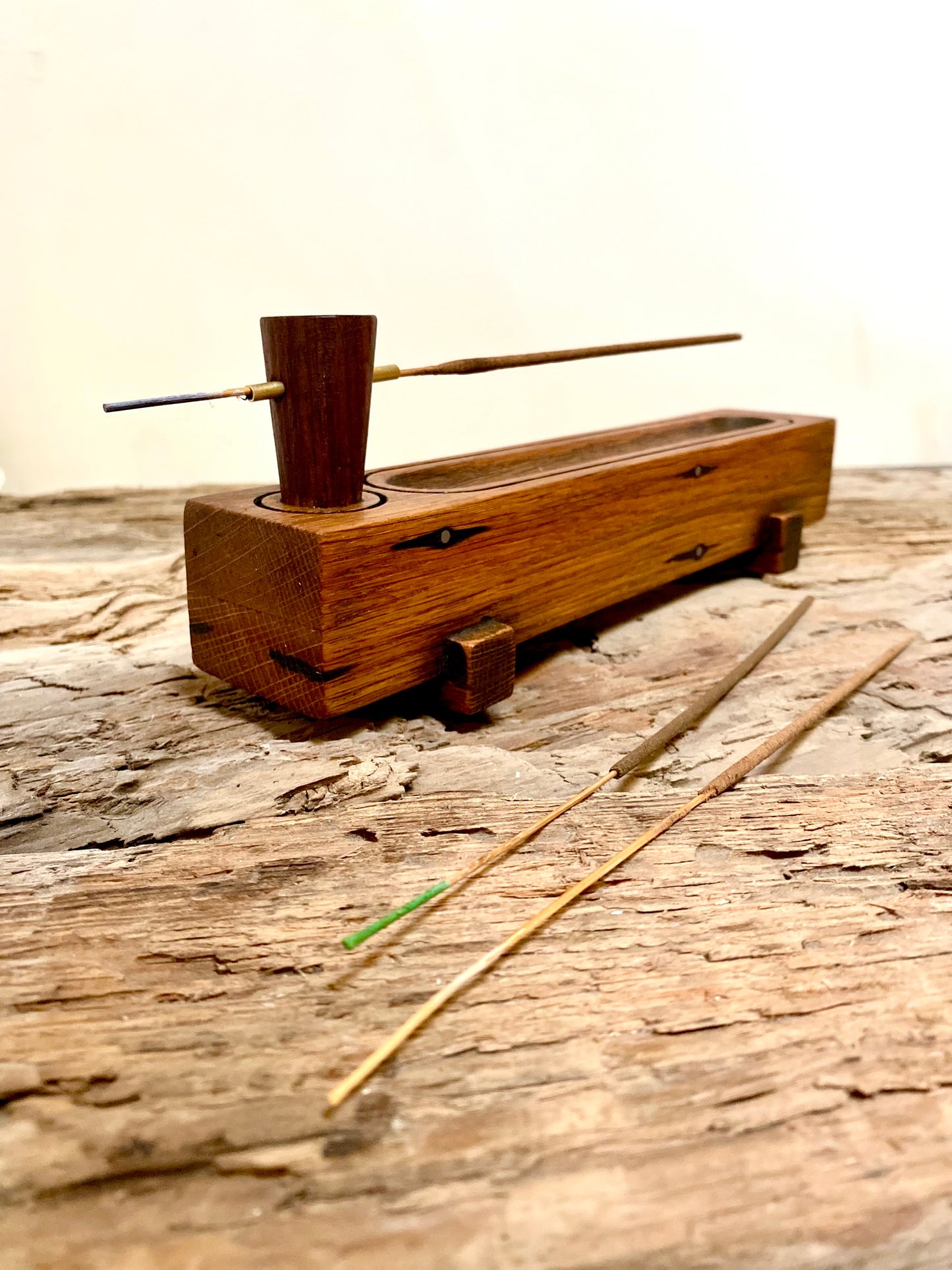 Rustic Oak Incense Stick Holder