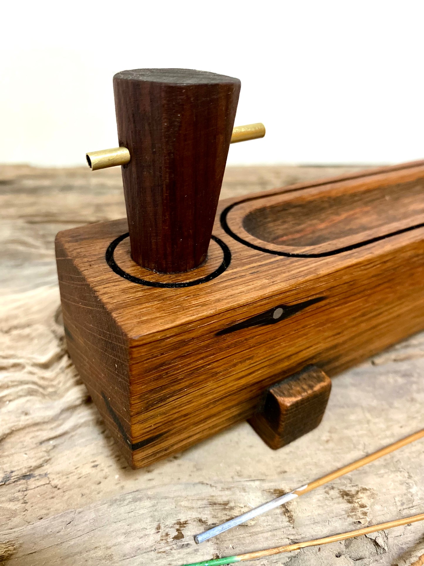 Rustic Oak Incense Stick Holder