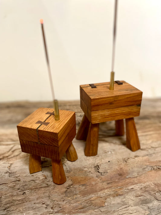 Rustic Wooden Incense Stick Holder