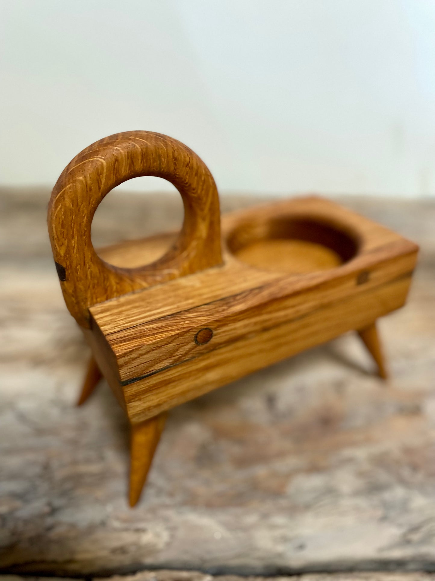 Rustic 'Loop' Oak Candle Holder