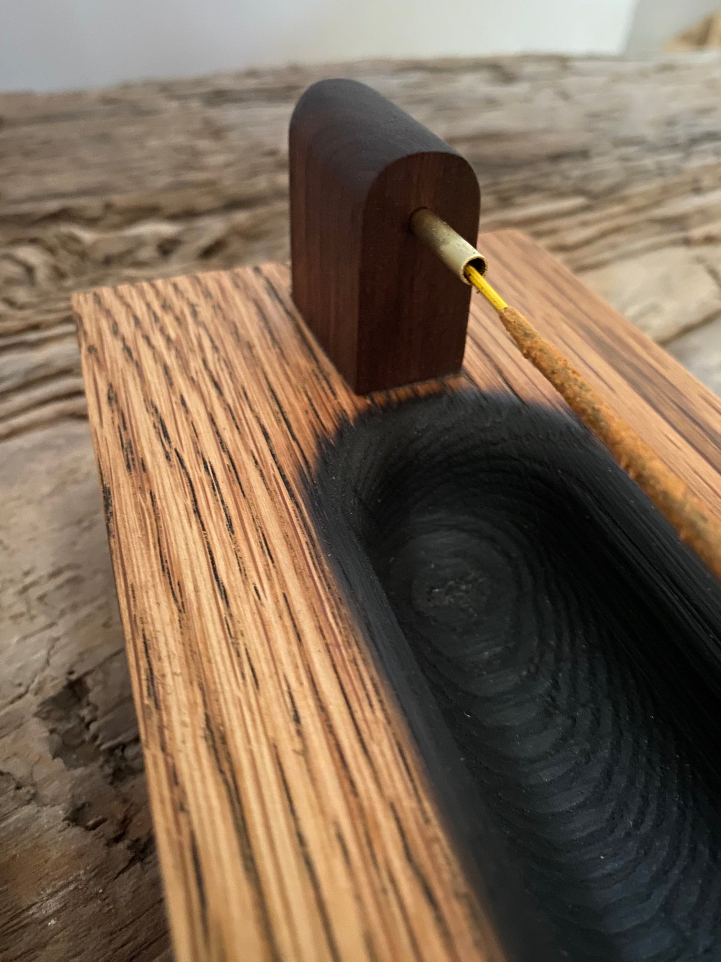 Rustic Oak Incense Stick Holder