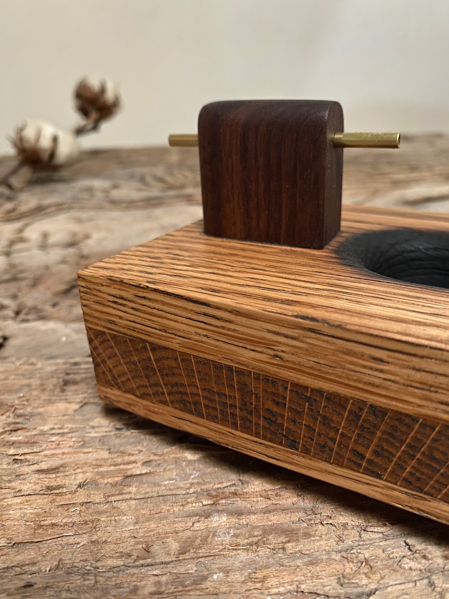 Rustic Oak Incense Stick Holder