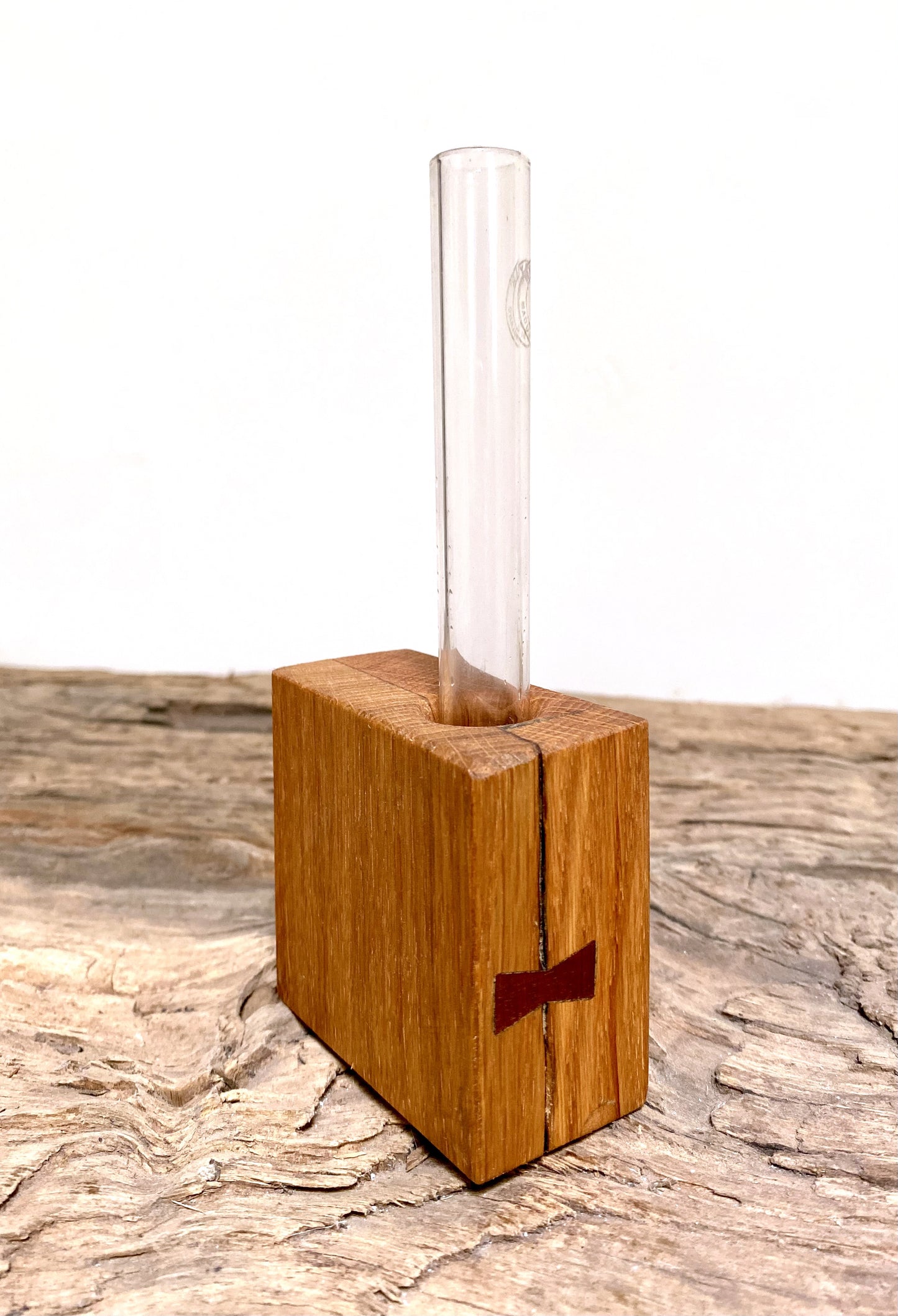 Oak Test Tube Flower Display Vase