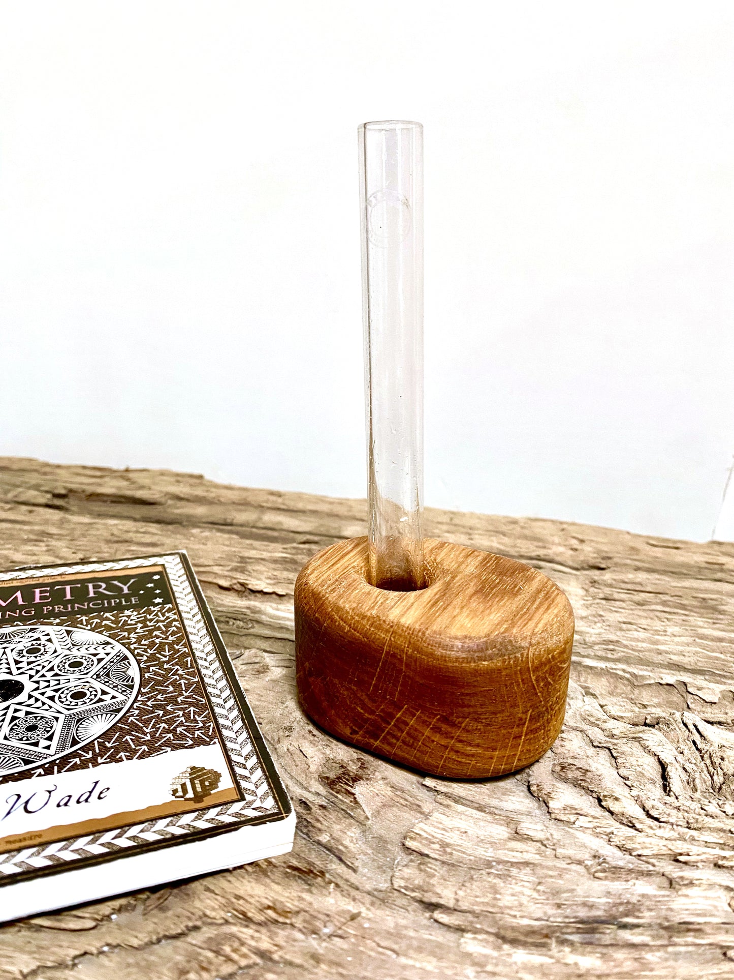 Oak Test Tube Flower Display Vase