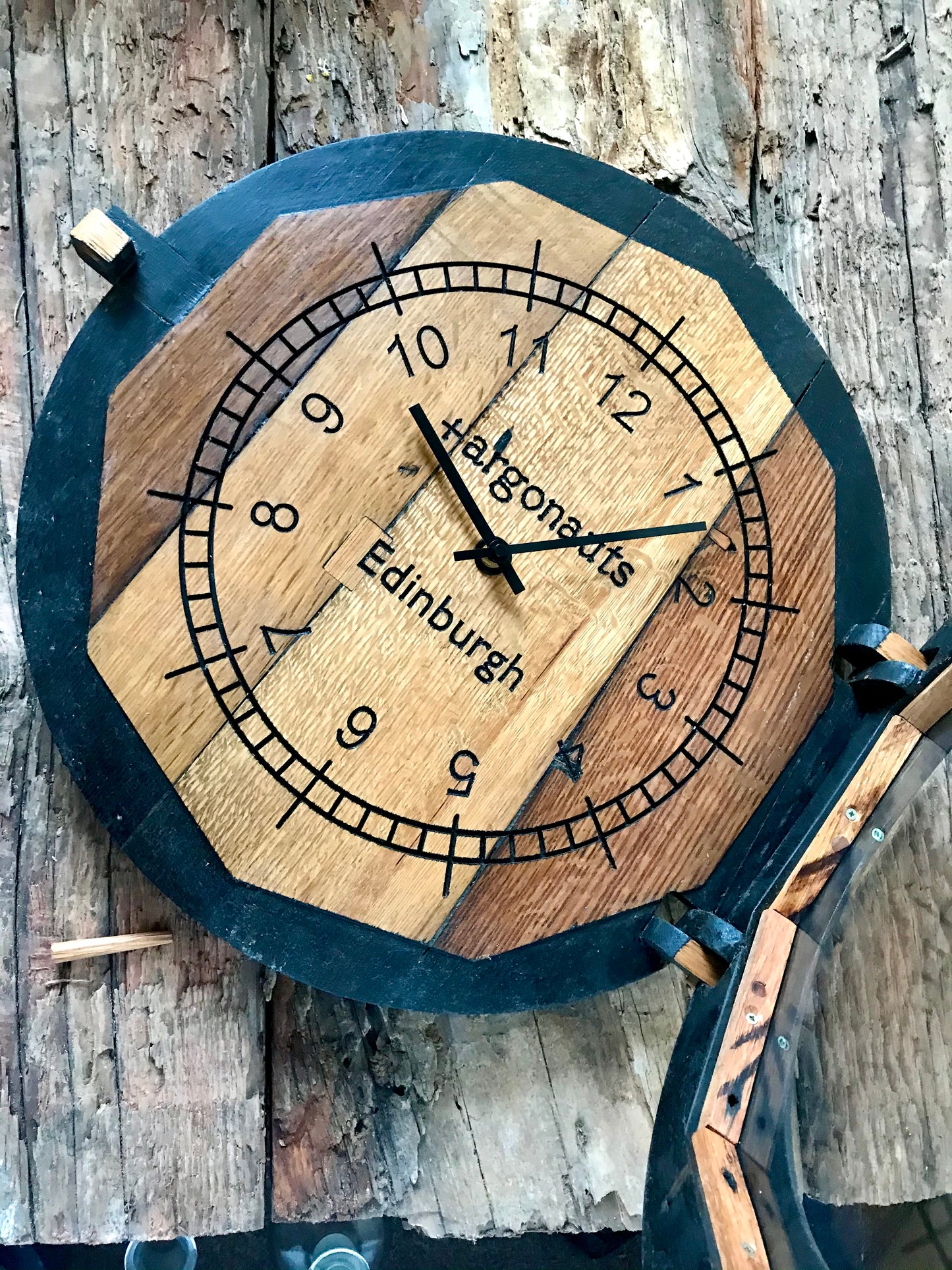 Large Contemporary Rustic Wall Clock