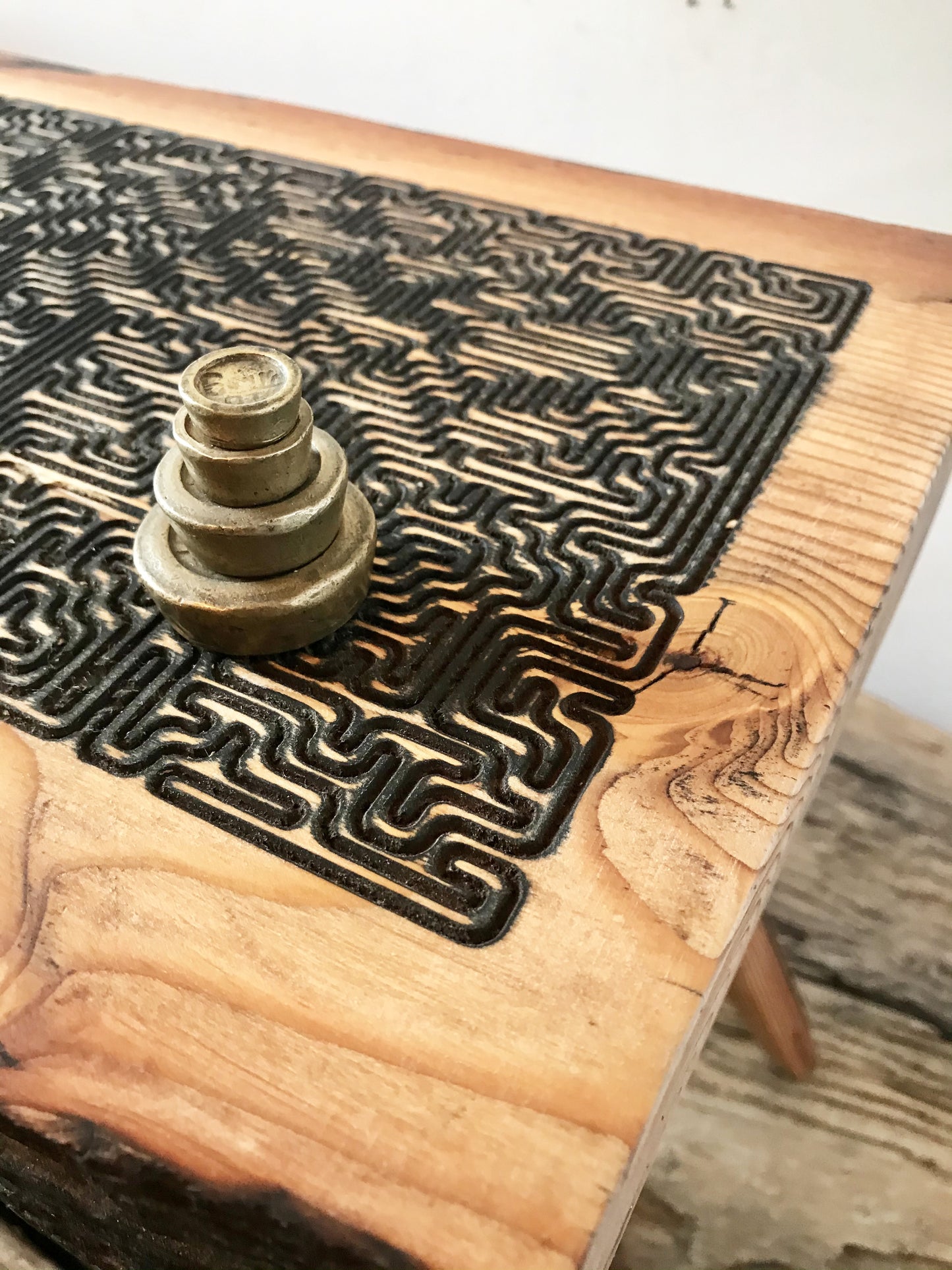 Driftwood Labyrinth Maze Table