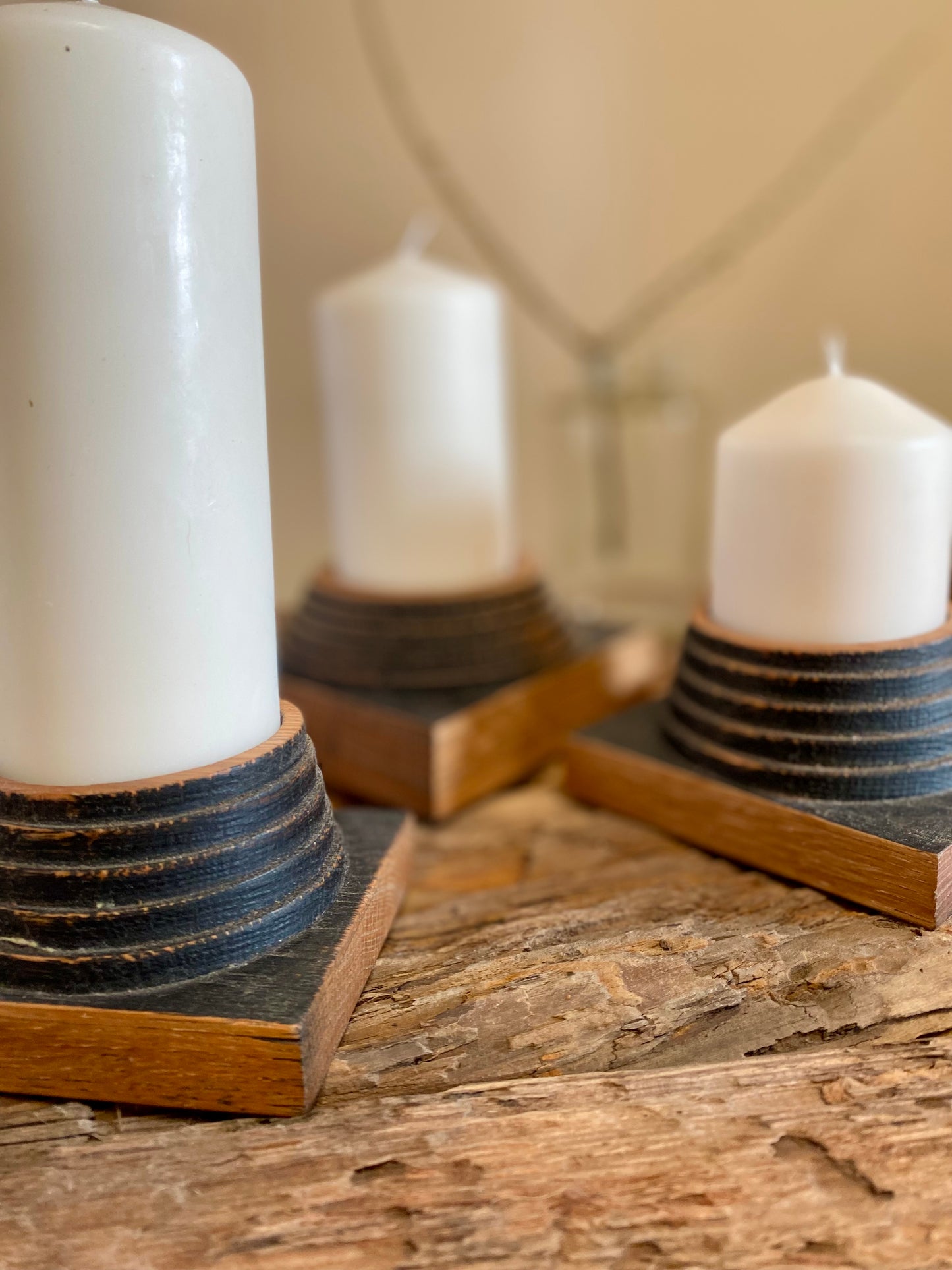 Church candle holder with plinth base