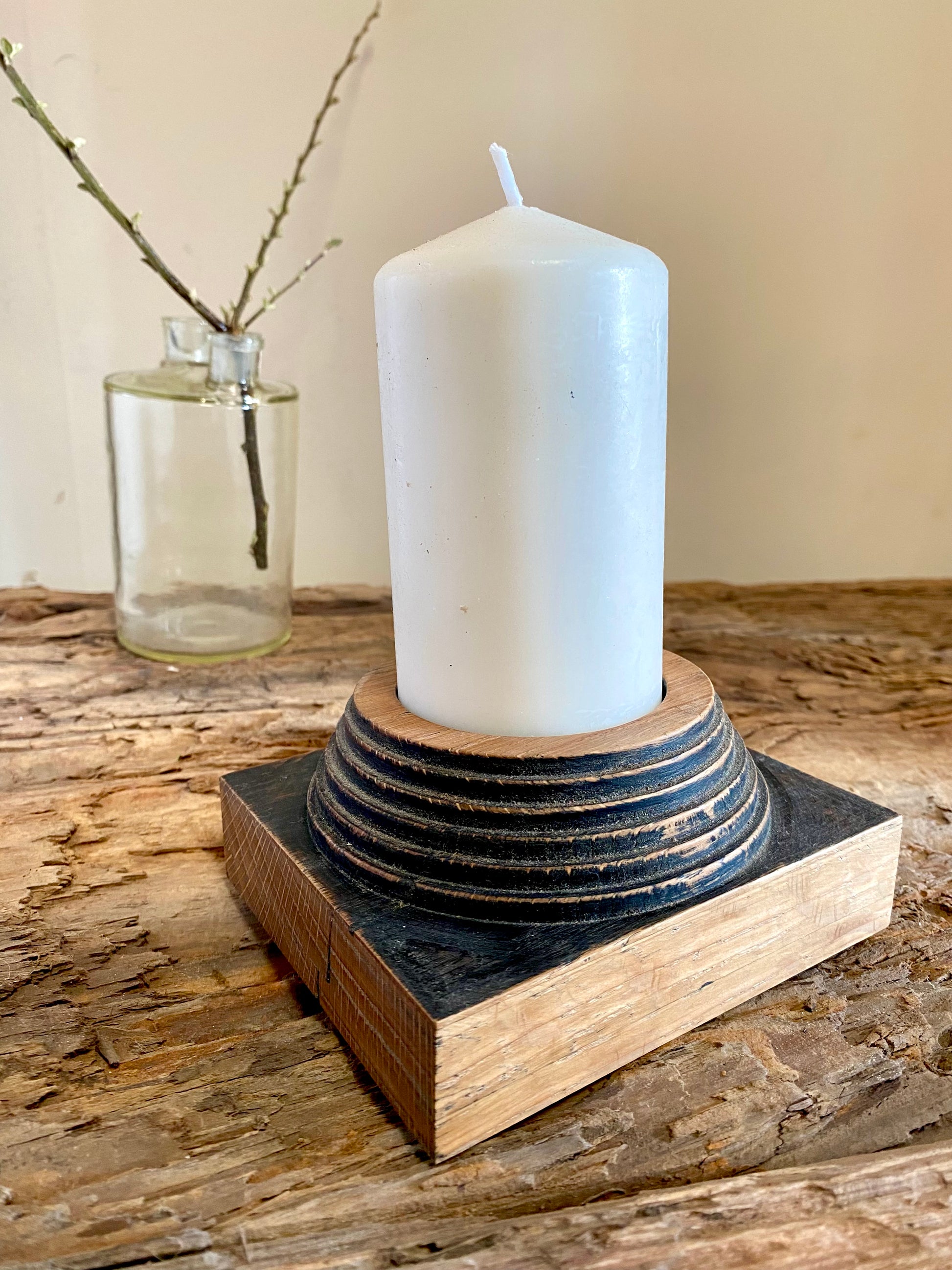 Church candle holder with plinth base