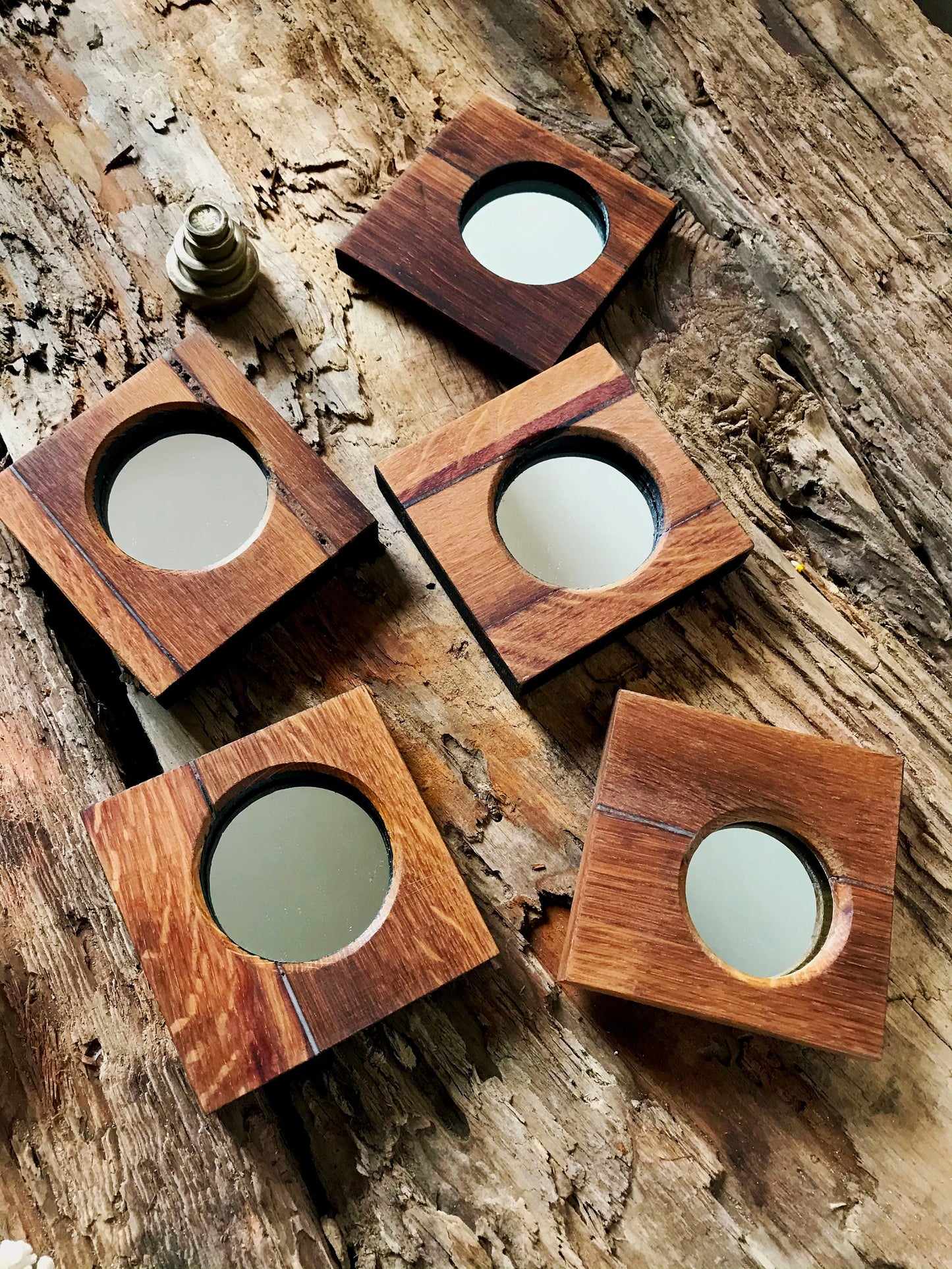 Modern rustic hand vanity mirror. An considered gift