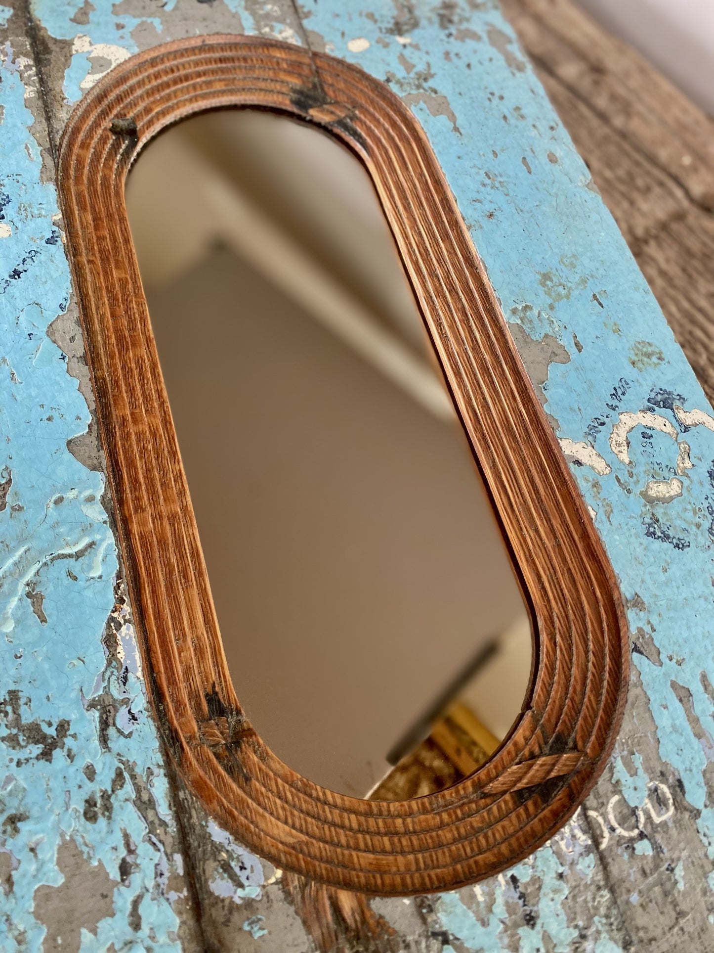 Upcycled Solid Shabby Chic Oak Wall Mirror